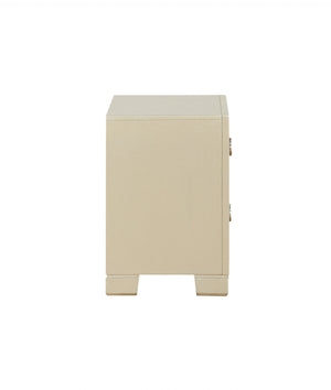 Homeroots 15" X 22" X 23" Champagne Wood Mirror Veneer Nightstand   347149