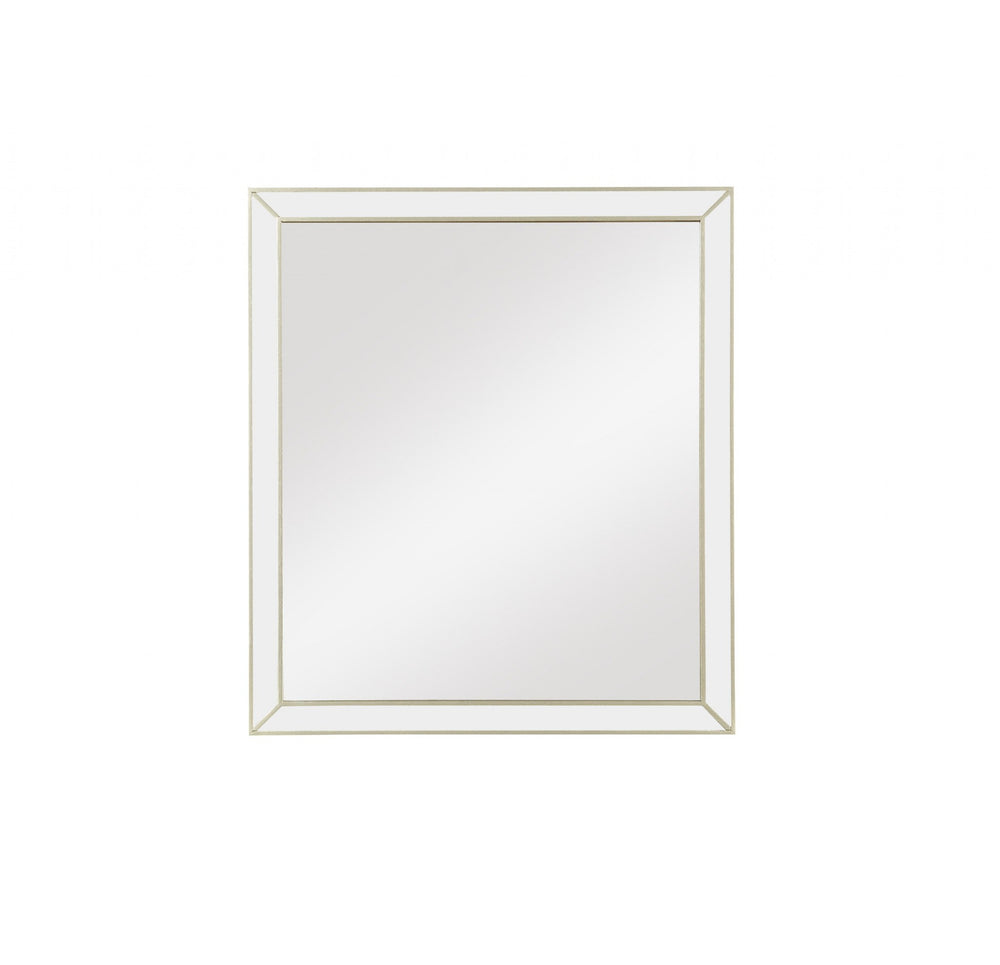 Homeroots Champagne Wooden Rectangular Mirror  Wood 347150