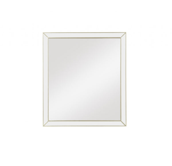 Homeroots Champagne Wooden Rectangular Mirror  Wood 347150