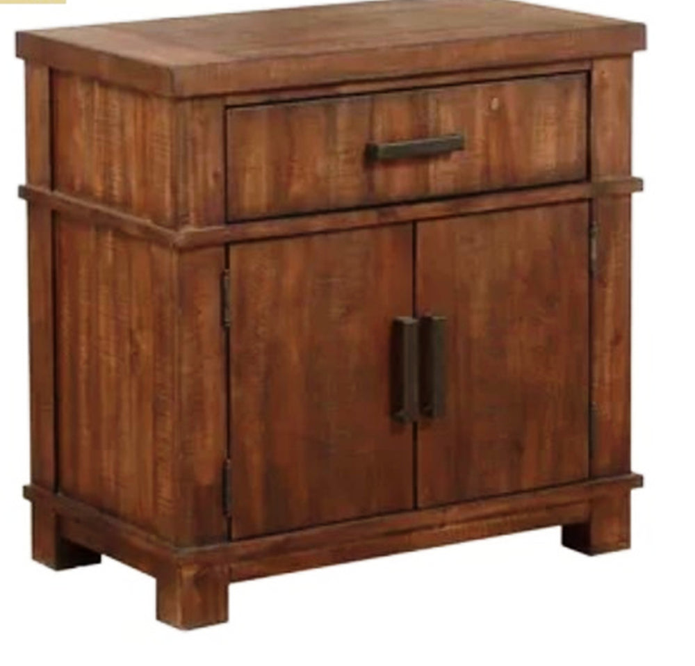 Homeroots 17" X 29" X 29" Cherry Oak Wood Nightstand   347155