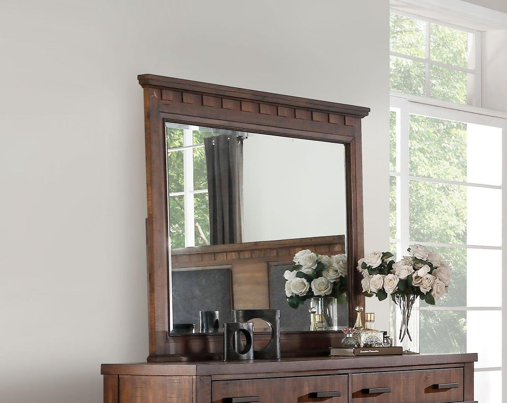 Homeroots 42" Cherry Oak Wood Mirror  Wood 347156