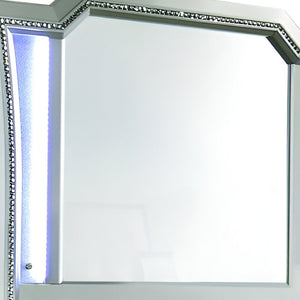 HomeRoots 38" Champagne Abstract Dresser Mirror - Modern Wall Art with Beveled Glass & Easy Mounting Solutions 347170