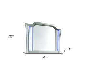 HomeRoots 38" Champagne Abstract Dresser Mirror - Modern Wall Art with Beveled Glass & Easy Mounting Solutions 347170