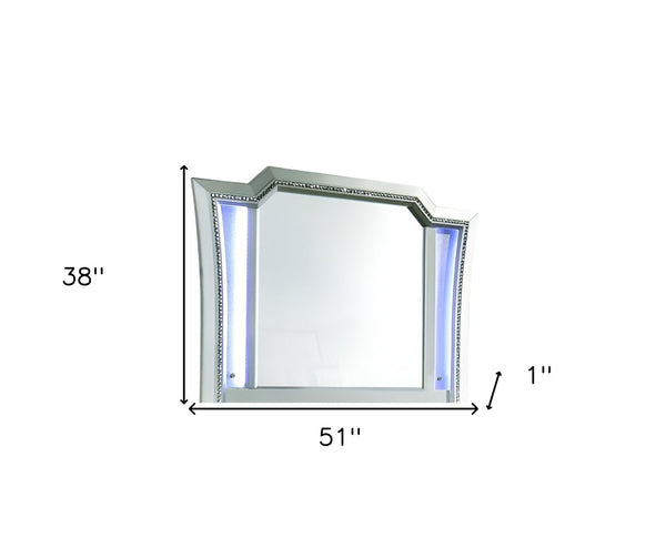HomeRoots 38" Champagne Abstract Dresser Mirror - Modern Wall Art with Beveled Glass & Easy Mounting Solutions 347170