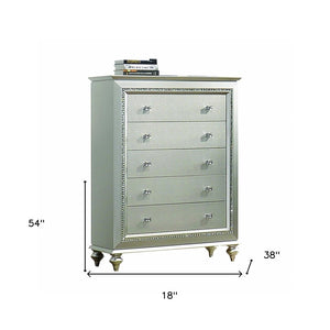 HomeRoots 18" Elegant Champagne Solid Wood Double Dresser - Stylish Storage Solution for Modern Bedrooms 5 347172