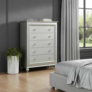 HomeRoots 18" Elegant Champagne Solid Wood Double Dresser - Stylish Storage Solution for Modern Bedrooms 5 347172