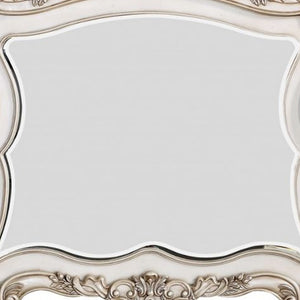 Homeroots 44" White Novelty Solid Wood Framed Dresser Mirror  Wood 347175