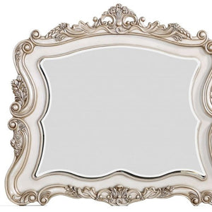 Homeroots 44" White Novelty Solid Wood Framed Dresser Mirror  Wood 347175