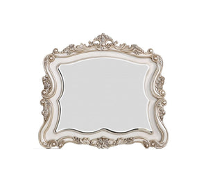 Homeroots 44" White Novelty Solid Wood Framed Dresser Mirror  Wood 347175