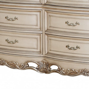 HomeRoots 21" Beige Solid Wood Double Dresser - Timeless Design with Ample Storage for Organized Bedrooms 6 347176
