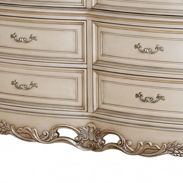 HomeRoots 21" Beige Solid Wood Double Dresser - Timeless Design with Ample Storage for Organized Bedrooms 6 347176