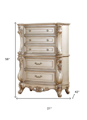 HomeRoots 21" Beige Solid Wood Double Dresser - Timeless Design with Ample Storage for Organized Bedrooms 5 347177
