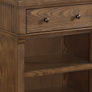 Homeroots 17" X 24" X 30" Reclaimed Oak Wood Nightstand   347184