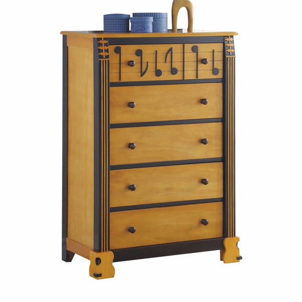 Homeroots 18" X 33" X 48" Honey Oak Espresso Wood Chest  Solid Wood 347199