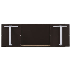 English Elm 1pc Contemporary Sleek Desk 47.25" Compact Home Office Table with Reversible Drawer and File Storage Cappuccino 63.5 L x 26 W x 6.31 H B011P362570