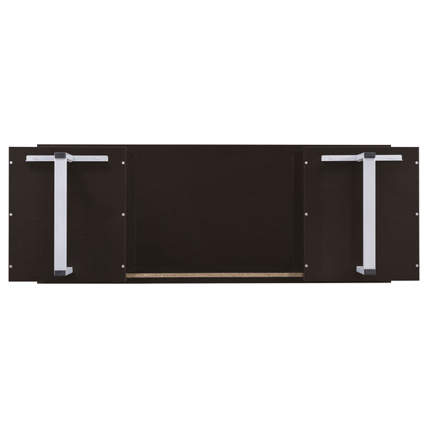 English Elm 1pc Contemporary Sleek Desk 47.25" Compact Home Office Table with Reversible Drawer and File Storage Cappuccino 63.5 L x 26 W x 6.31 H B011P362570