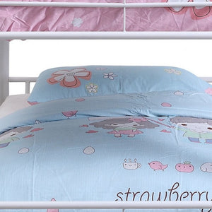 Homeroots 57" X 79" X 74" White Metal Triple Bunk Bed - Full White Metal 347210