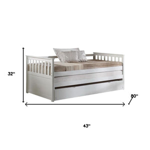 HomeRoots Gray Twin Bed Frame with Trundle - Stylish Space-Saving Solution for Kids, Guests, or Compact Rooms 347211