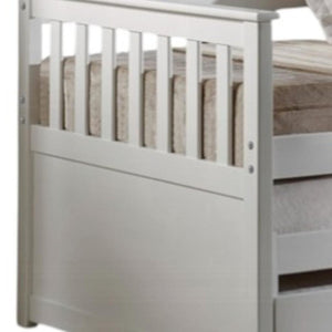 HomeRoots Gray Twin Bed Frame with Trundle - Stylish Space-Saving Solution for Kids, Guests, or Compact Rooms 347211
