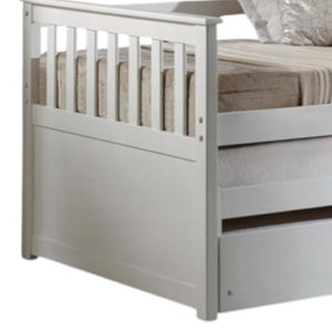 HomeRoots Gray Twin Bed Frame with Trundle - Stylish Space-Saving Solution for Kids, Guests, or Compact Rooms 347211