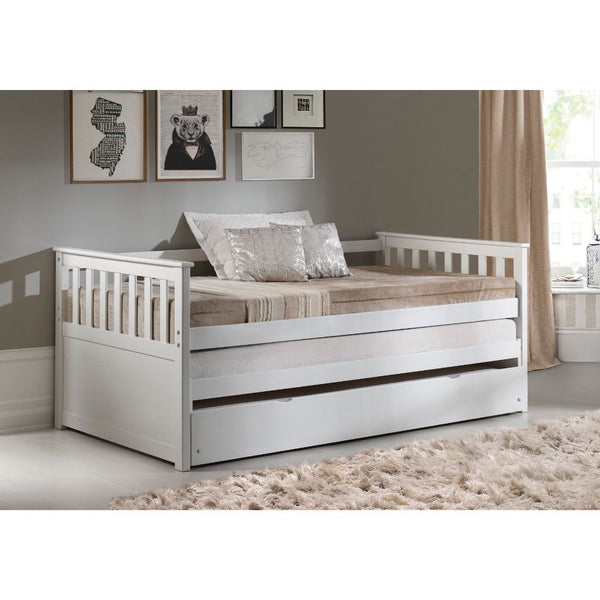 Homeroots Gray And Brown Wood Twin Bed Frame With Trundle  Manufactured Wood 347211