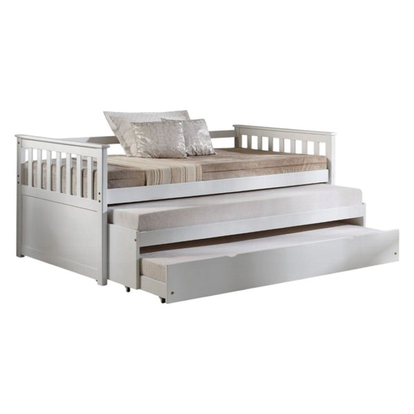 HomeRoots Gray Twin Bed Frame with Trundle - Stylish Space-Saving Solution for Kids, Guests, or Compact Rooms 347211