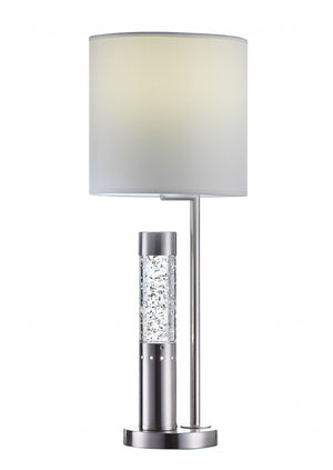 Homeroots Brushed Nickel Sequin Glass Led Table Lamp   347219