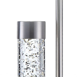 HomeRoots 25" Silver Table Lamp - Modern Elegance with Gray Shade, Perfect for Cozy Living Rooms & Offices 347219