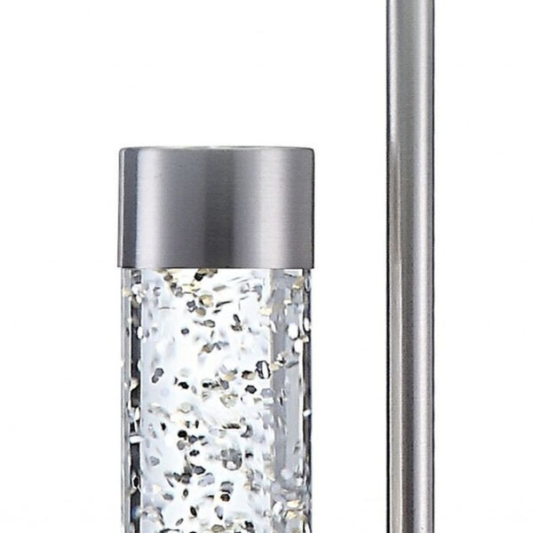 HomeRoots 25" Silver Table Lamp - Modern Elegance with Gray Shade, Perfect for Cozy Living Rooms & Offices 347219