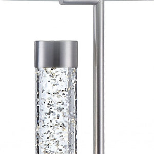 HomeRoots 25" Silver Table Lamp - Modern Elegance with Gray Shade, Perfect for Cozy Living Rooms & Offices 347219