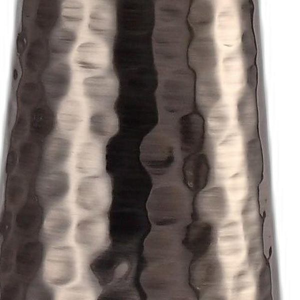 HomeRoots 35" Distressed Brown Metal Table Lamp with Classic White Shade for Versatile Home Décor Illumination 347225