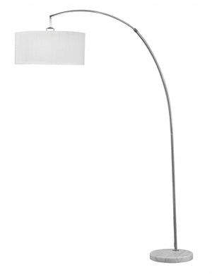 Homeroots Brushed Nickel And Marble Base Arching Floor Lamp  Metal 347227