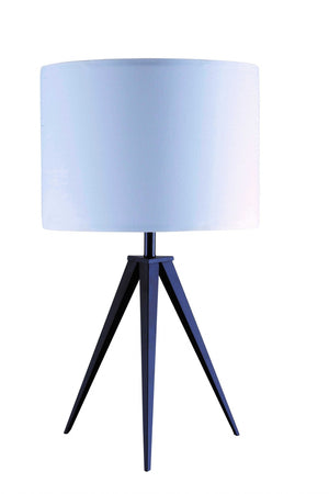 HomeRoots 26" Black Tripod Lamp - Modern Design with Adjustable Brightness & Elegant White Shade for Any Room 347228