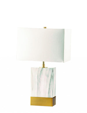 HomeRoots 25" Gold Table Lamp – Elegant Design with White Shade for Warm Ambiance in Any Room Decor 347229
