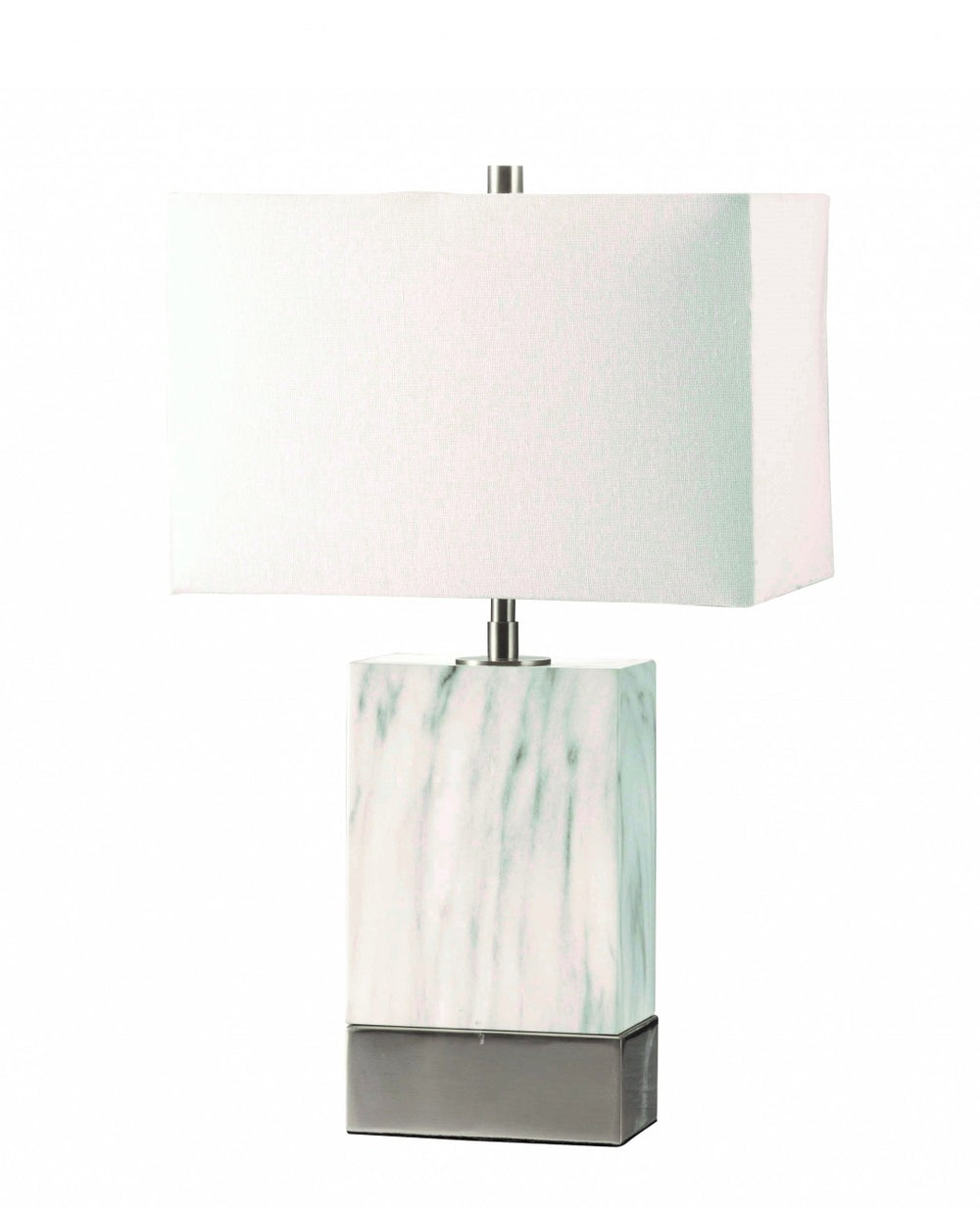 HomeRoots 25" Gray Table Lamp with Elegant White Shade for Cozy Ambiance in Modern Living Spaces and Nooks 347230