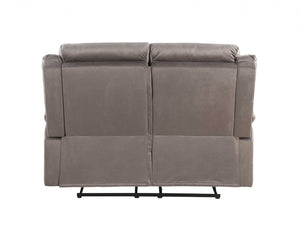 HomeRoots 57" Brown Velvet Manual Reclining Love Seat - Luxurious Comfort for Cozy Spaces, Perfect for Two! 347271
