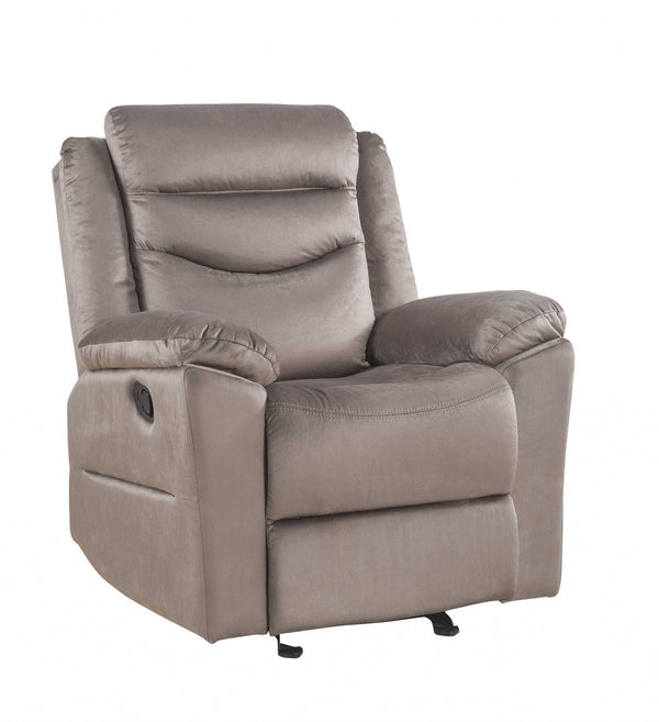 Homeroots 37" Brown Velvet Recliner   347272