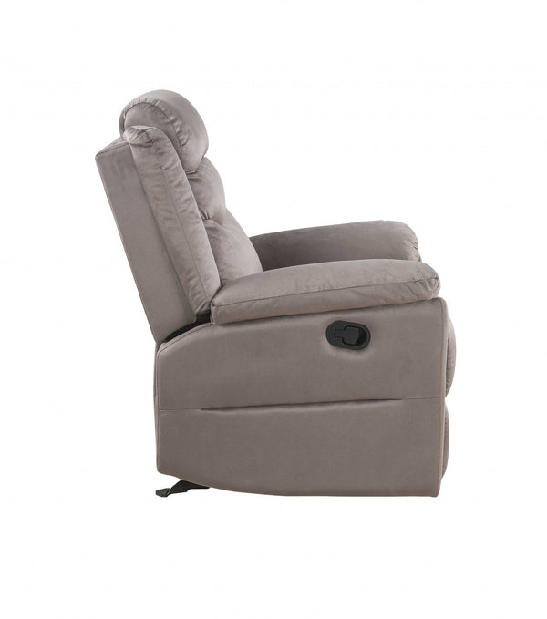 Homeroots 37" Brown Velvet Recliner   347272