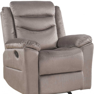 Homeroots 37" Brown Velvet Recliner   347272