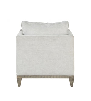 Homeroots 38" X 33" X 35" Fabric Salvaged Natural Upholstery Wood Leg Chair   347293