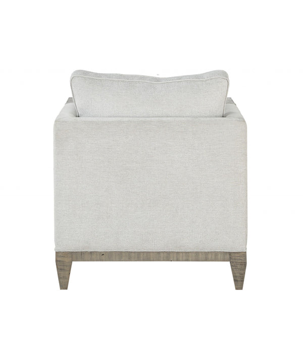 Homeroots 38" X 33" X 35" Fabric Salvaged Natural Upholstery Wood Leg Chair   347293