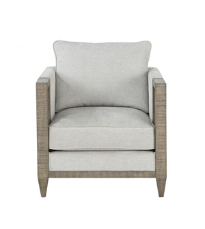 Homeroots 38" X 33" X 35" Fabric Salvaged Natural Upholstery Wood Leg Chair   347293