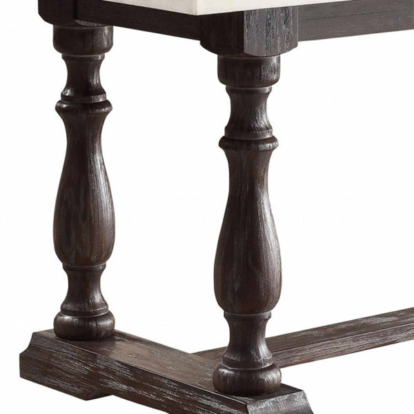 HomeRoots 72" Stunning White Marble and Gray Solid Wood Trestle Dining Table - Seats 6, Modern Elegance! 347309