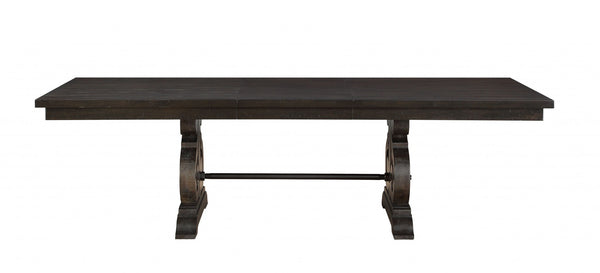 Homeroots 104" Brown Solid Wood Trestle Base Dining Table   347314
