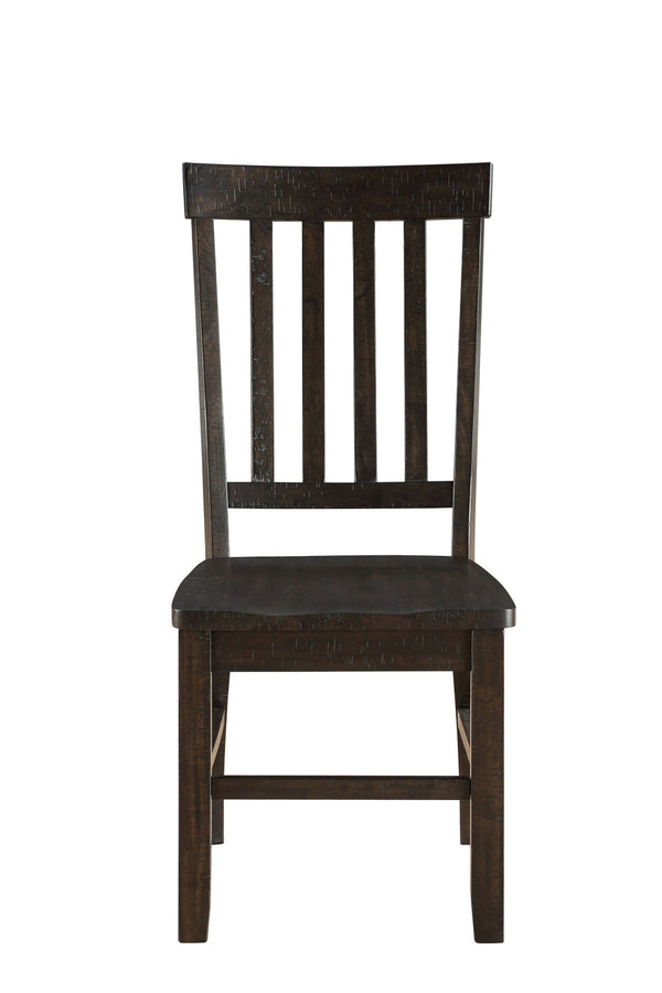 HomeRoots Set of Two Rustic Brown Wood Ladder Back Dining Chairs - Versatile, Vintage Style Accent Seating 347315