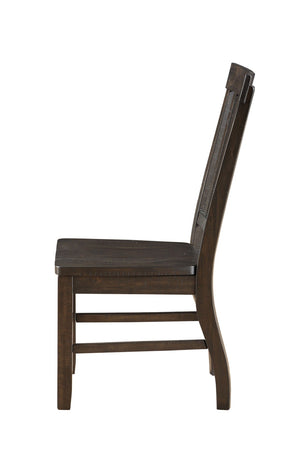 HomeRoots Set of Two Rustic Brown Wood Ladder Back Dining Chairs - Versatile, Vintage Style Accent Seating 347315