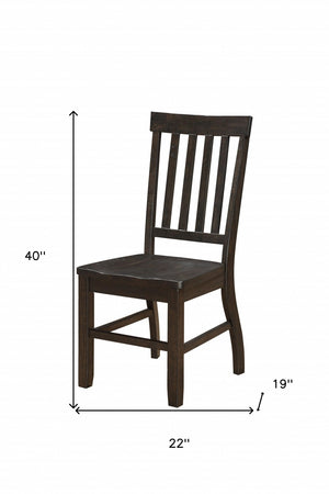 HomeRoots Set of Two Rustic Brown Wood Ladder Back Dining Chairs - Versatile, Vintage Style Accent Seating 347315