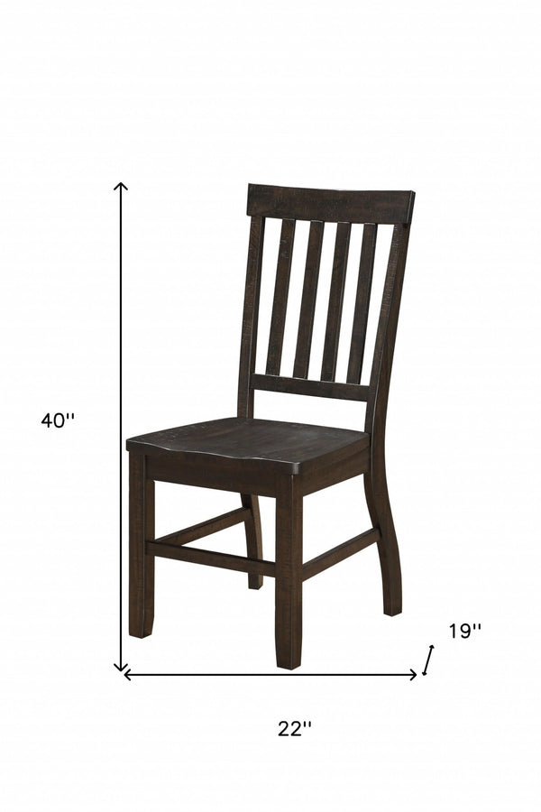 HomeRoots Set of Two Rustic Brown Wood Ladder Back Dining Chairs - Versatile, Vintage Style Accent Seating 347315