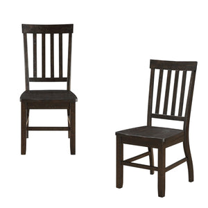 HomeRoots Set of Two Rustic Brown Wood Ladder Back Dining Chairs - Versatile, Vintage Style Accent Seating 347315