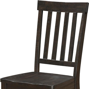 HomeRoots Set of Two Rustic Brown Wood Ladder Back Dining Chairs - Versatile, Vintage Style Accent Seating 347315